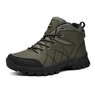 Camping Outdoor Hiking Shoes Climbing Mountain Boots Wholesale Plaid Non-Slip Cross-Border Large Size