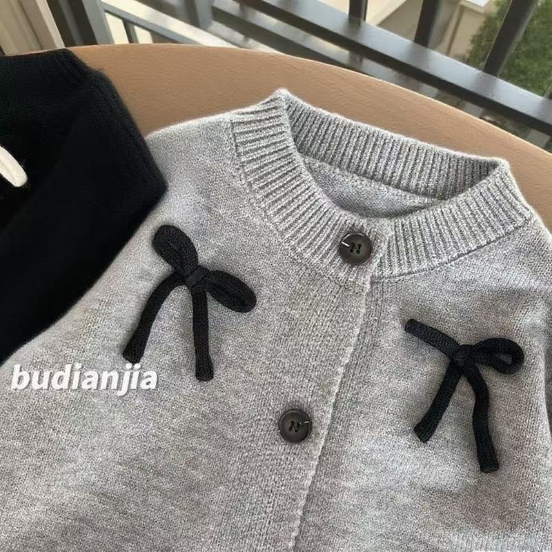 女童毛衣开衫外套厚新款童装儿童针织衫秋冬宝宝韩版圆领上衣|undefined