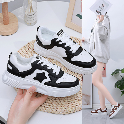 Niche design sneakers for women 2024 spring internet celebrity panda shoes students thick-soled casual sports shoes