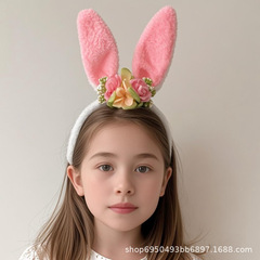 イースターぬいぐるみうさぎ耳カチューシャ 可愛いヘアアクセサリー Amazon人気商品 洗顔用カチューシャ ホリデー椿カチューシャ