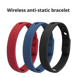 Cross-border Best Selling English Black Anti-static Bracelet Waterproof Sports Negative Ion Static Removal Bracelet