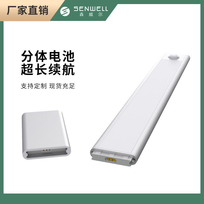 Amazon Ultra-Thin Smart Cabinet Light, Human Body Sensor Light, Long Strip Sensor Light, Removable Battery, Kitchen Under-Cabinet Light