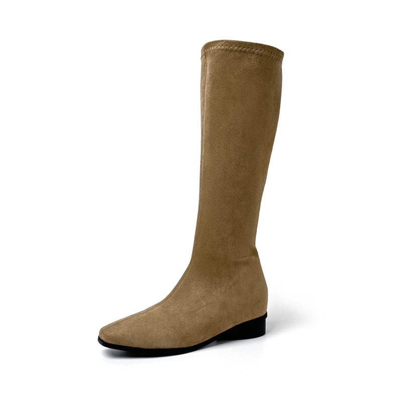 Botas Altas de Caballero para Mujer de 6 cm Microfibra Térmico Tacón Grueso para Uso Diario