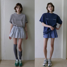 现货】2025年夏新品韩国东大门字母T恤/半身裙TS15745/SK15746