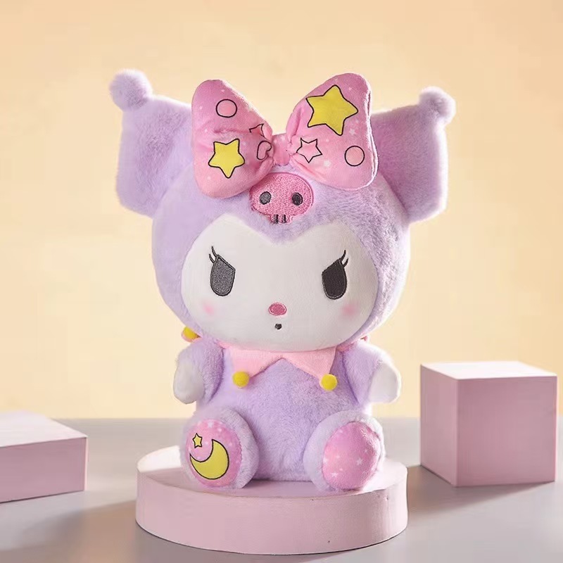 Muñeco de peluche Kuromi y Cinnamoroll de terciopelo corto suave para regalo