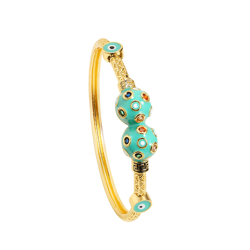 Brazalete de oro de arena antigua transfronteriza, pulsera de galvanoplastia de 18k del ojo del diablo del viento europeo y americano