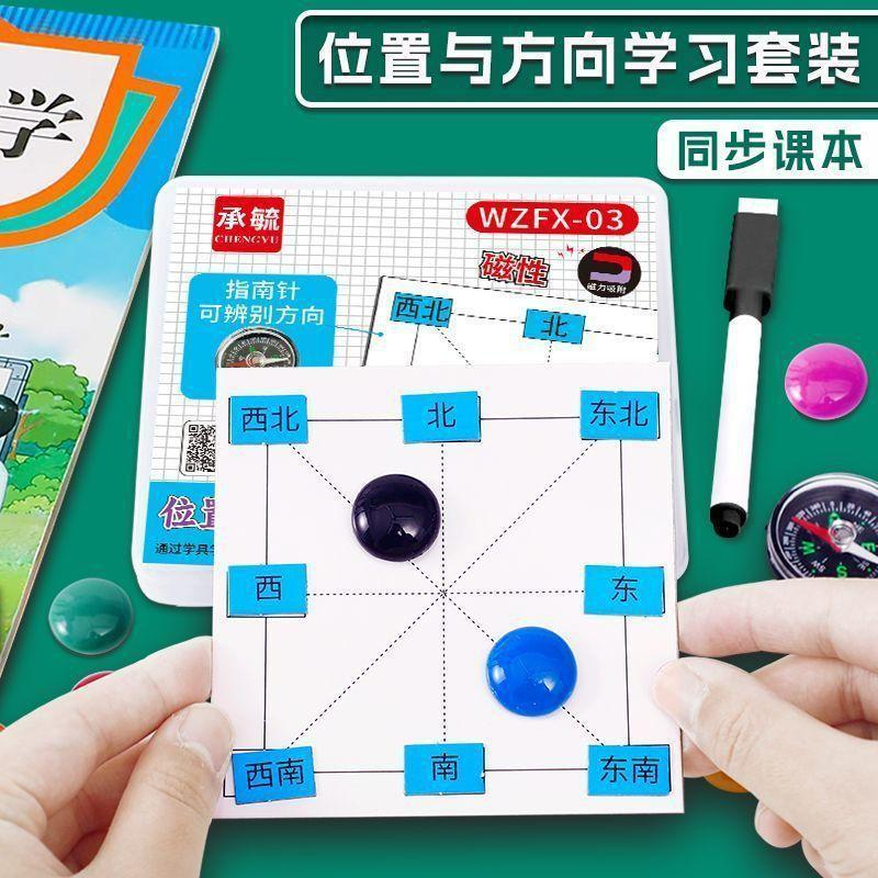 磁気方位認知ボードセット コンパス方向と位置教材付き 小学校数学学習ツール 1-6年生用|undefined