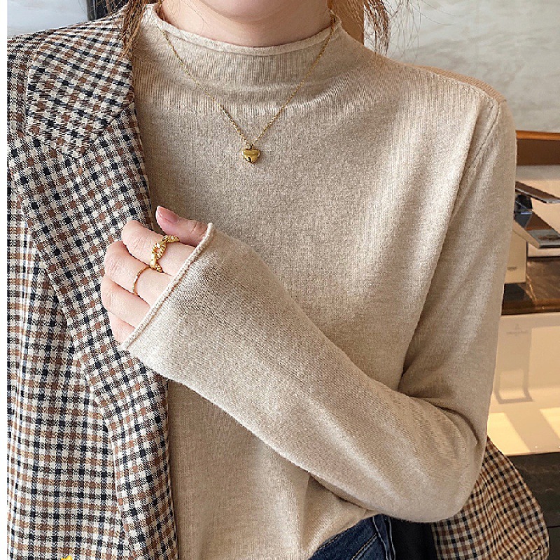 半高领打底衫女秋冬西装内搭毛衣秋冬洋气2022年新款早秋针织