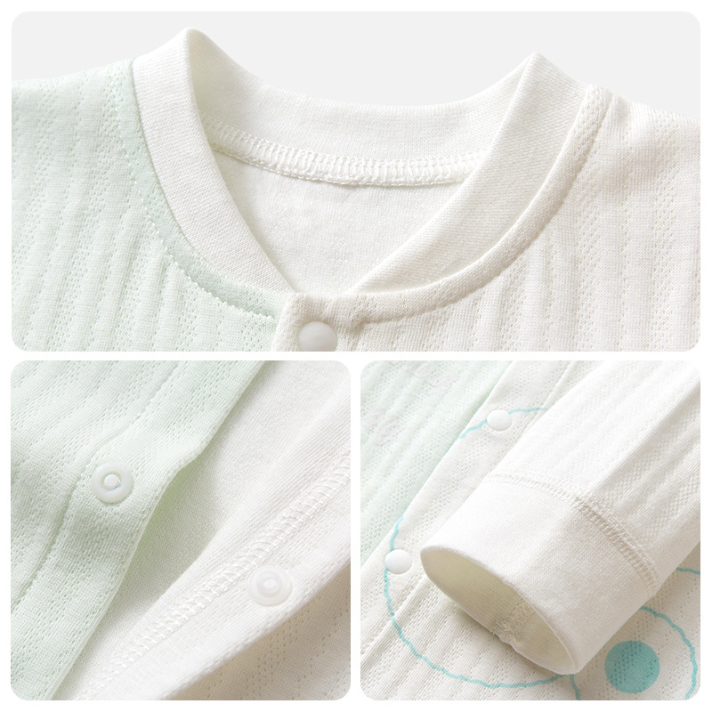 Mono para bebé para primavera, otoño e invierno, capa base cálida de algodón puro para recién nacidos, conjunto de otoño para niños pequeños, pelele unisex, ropa para bebé. image 5