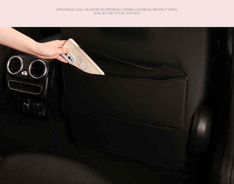 Multifunctional Nappa Leather Car Seat Anti-Kick Pad, Car Rear Seat Supplies Protective Pad, Car Seat Back Anti-Dirty and Anti-Kick