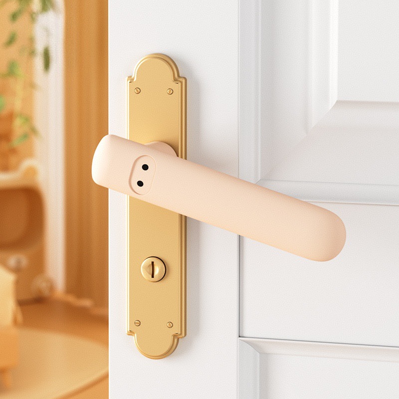 Masked handle gloves-Apricot color