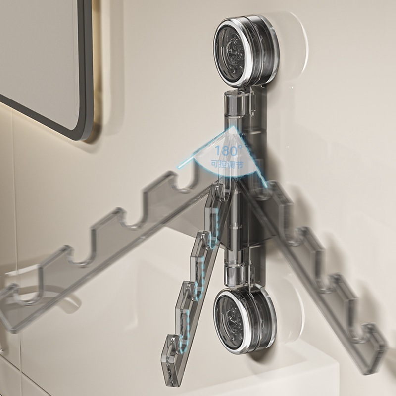 Balcón sin perforación, tendedero giratorio, baño montado en la pared, secado, ropa, postes, ventanas, artefactos invisibles en la pared