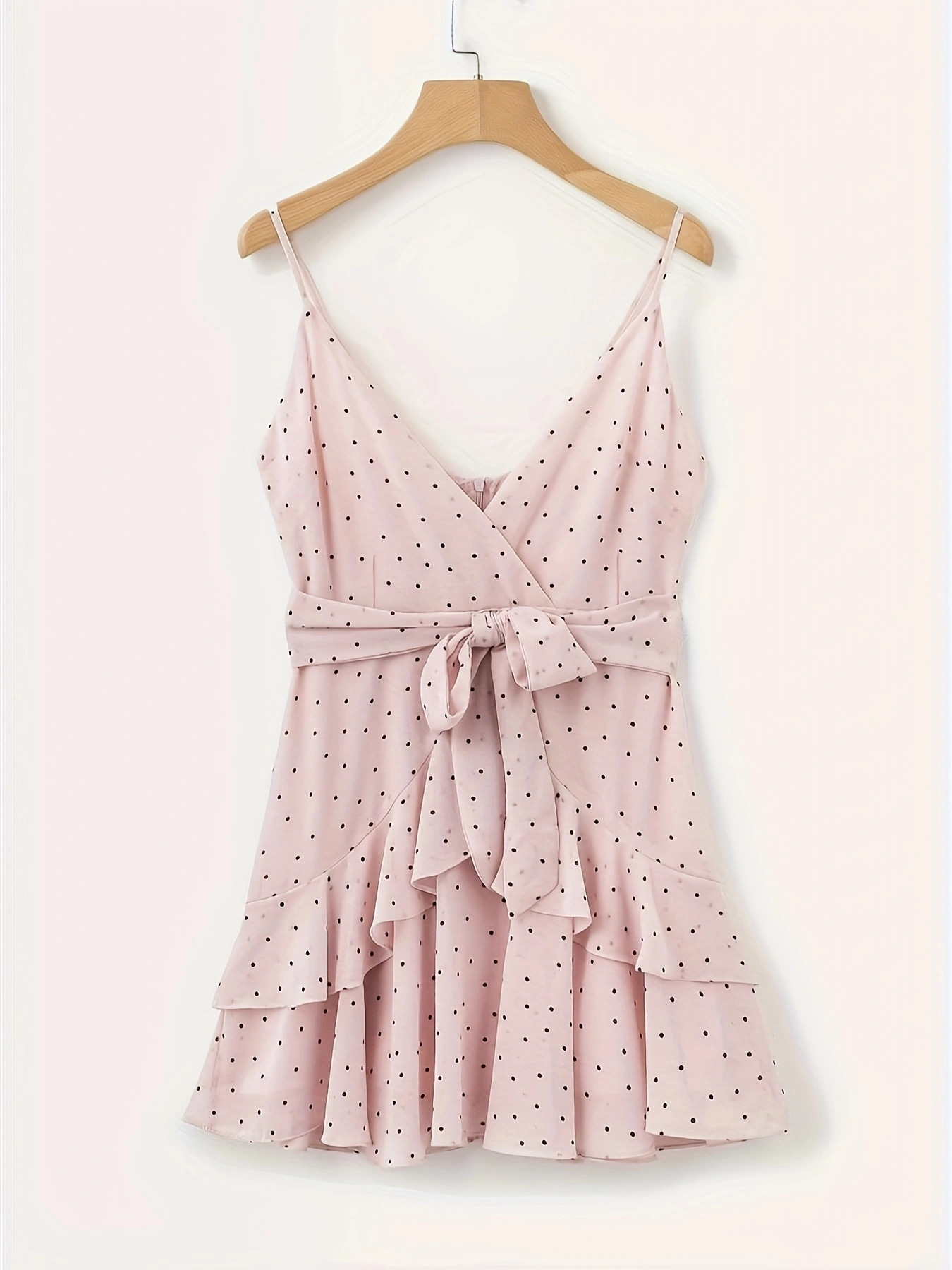 European And American Sweet, Fashionable, Simple, Casual, Elegant, New Polka Dot Strap Sexy Women's Dress, Light Luxury_ecoleips.com