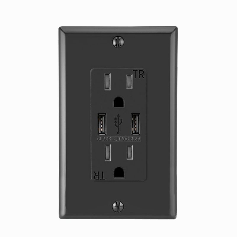 FTR15-3600高品质精密便宜家用双USB插头充电器墙壁插座