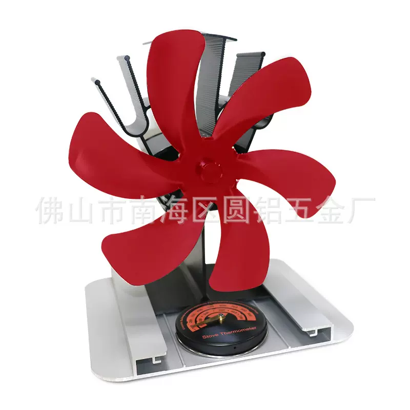 厂家销售 2021新款6叶跨境亚马逊外贸欧美热动力壁炉风扇