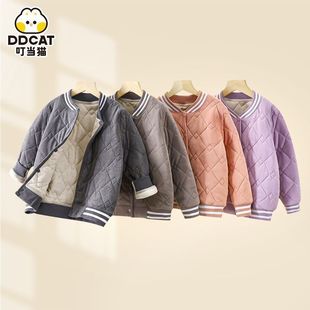 Girls' cotton-padded jacket winter school uniform with artifact children's coat fleece-lined women's big children's cotton-padded jacket 2024 new style