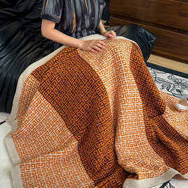 美拉德欧式针织绒盖毯 居家软装配饰 床单沙发毯办公午休披肩