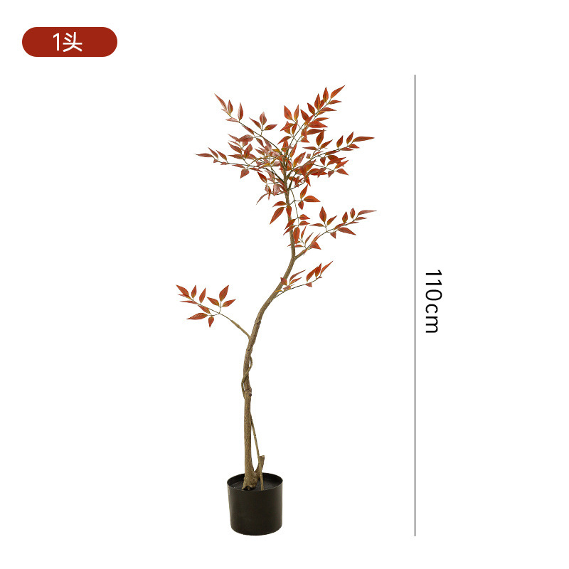 Simulación de estilo nórdico, bambú Nantian, gran planta verde de piso a techo, sensación de alto nivel, sala de estar, decoración del hogar, planta de árbol falso en maceta