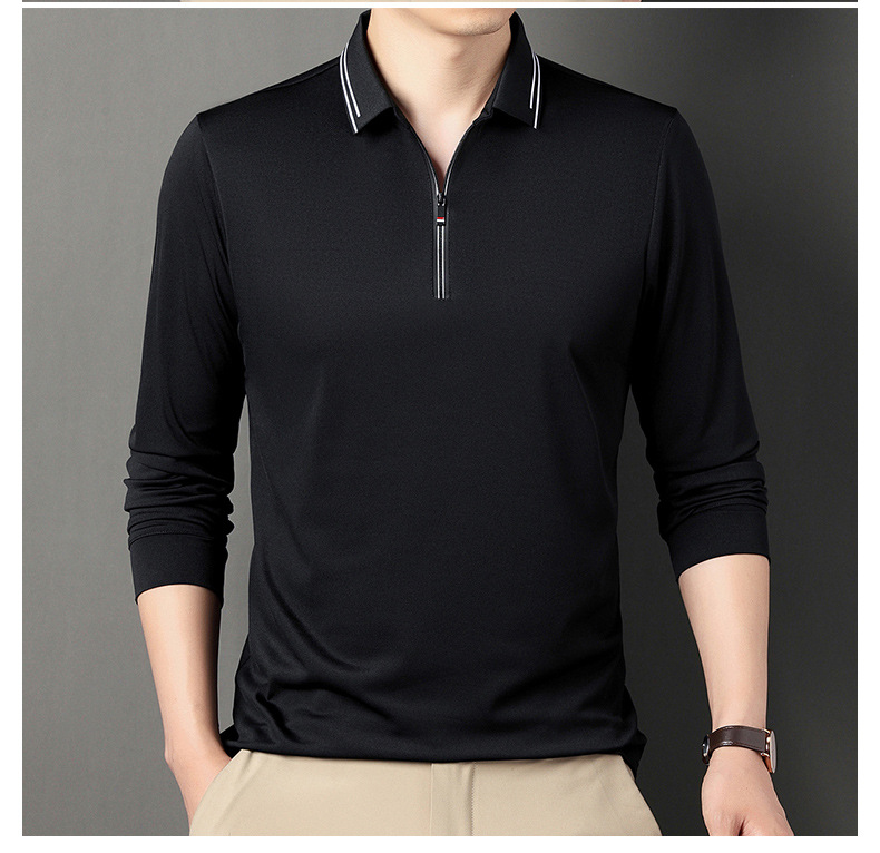 Herren Polohemd Mit Halbem Reißverschluss, Minimalistisch_voghion.com