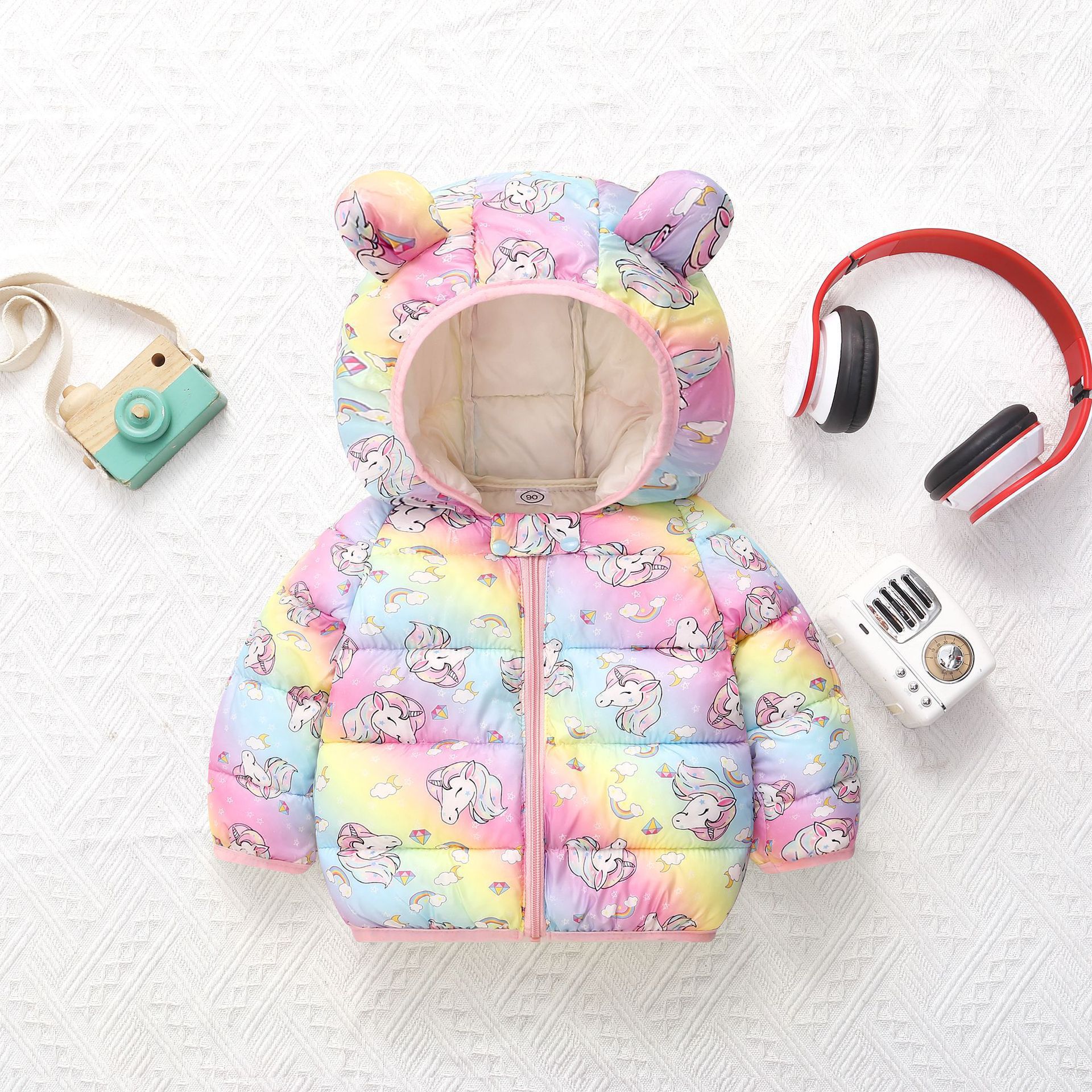 Ropa infantil de comercio exterior 2025 primavera, otoño, invierno, nuevo tipo de dibujos animados, ropa de algodón para niños, ropa de algodón para niños y niñas