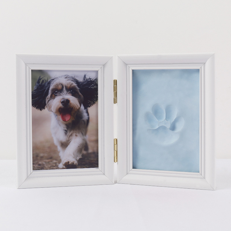 흰색 프레임 우아한 파란색 점토