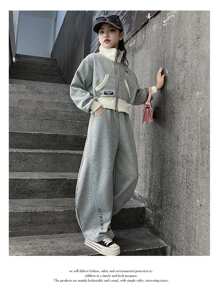 Stilvolles Mädchen Kapuzenpullover Und Hosen Set Für Den Herbst_voghion.com