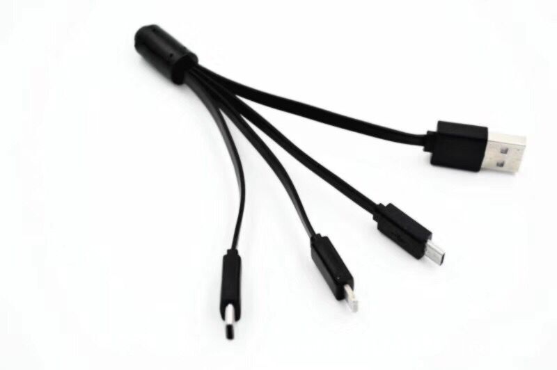 Typec手机一拖三数据线一拖三四双车载三合一充电线快充流光