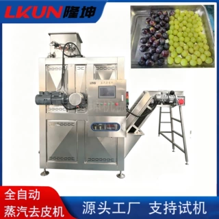 可定制 隆坤多功能葡萄蒸汽去皮机 黄桃罐头深加工流水线去皮设备