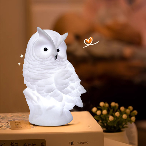 Night market ring toss stall gift children cartoon glowing owl street stall toy cute large night light super cute