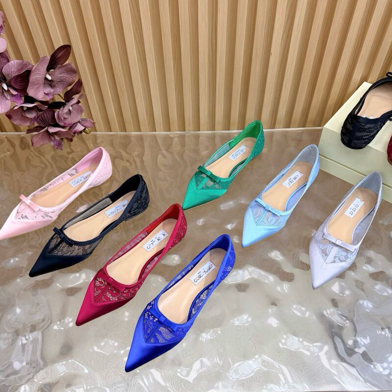 Top Version Jimm**2026 New French-Style Nude Pointed-Toe Bowknot Mesh High-Heeled Shoes for Socialite Evening Wear