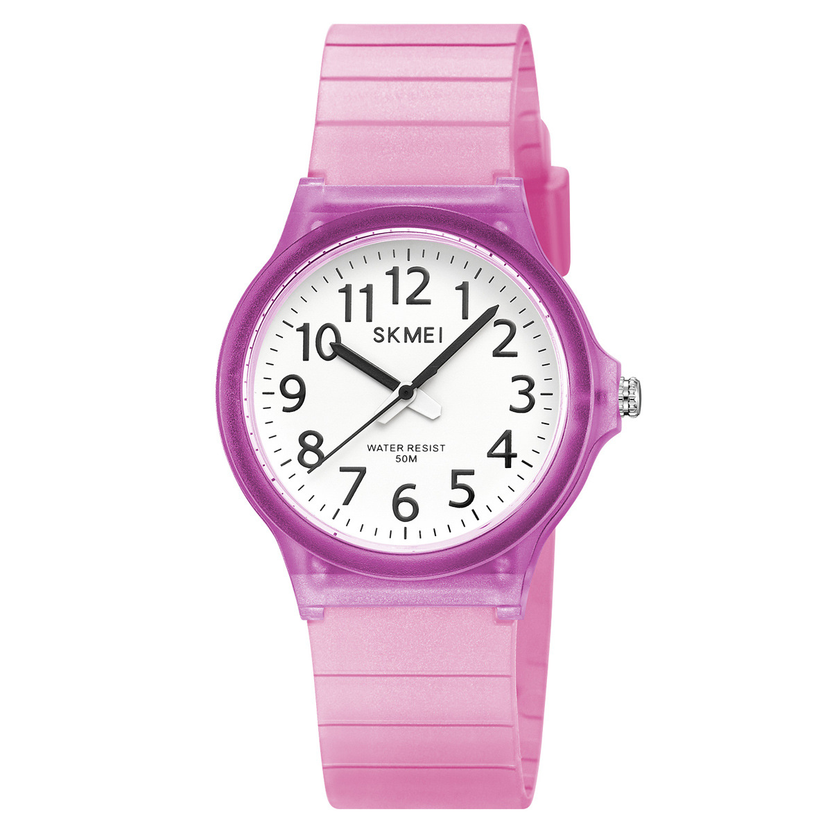 Momento Meins viento reloj de estudiantes color gelatina 50 metros reloj impermeable silencioso reloj de examen para hombres y mujeres reloj