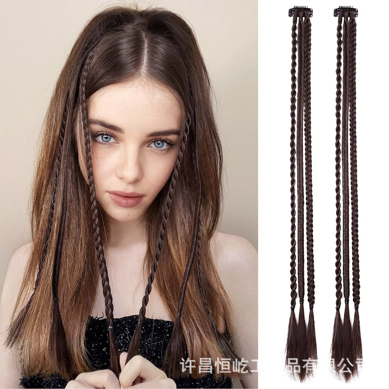 Three-Strand Small Twist Braid Hair Extensions for Women Export Wig Braids Bb Clip Braids Sexy Boxing Braids High Temperature Silk