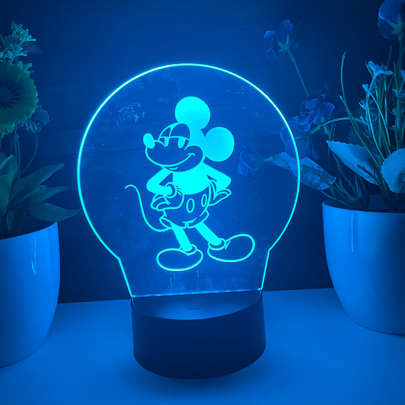 Regalo de dibujos animados creativo base redonda dinosaurio LED Navidad creativa luz nocturna 3D luz estéreo luz LED pequeña lámpara de mesa