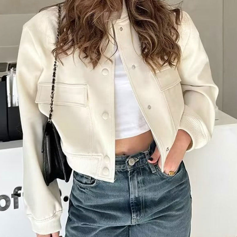 2025 Spring and Autumn New Amazon European and American Style Stand Collar Large Pocket Elegant Unisex Women's Baseball Jacket Coat 2025 Spring and Autumn New Amazon European and American Style Stand Collar Large Pocket Elegant Unisex Women's Baseball Jacket Coat