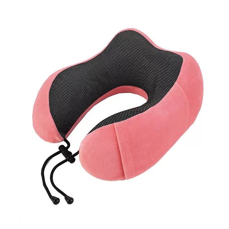 Almohada en forma de U de memoria al por mayor de fábrica Almohada de viaje Almohada para el cuello Almohada para el cuello para la siesta del avión del coche Almohada para el cuello de tela magnética en forma de U