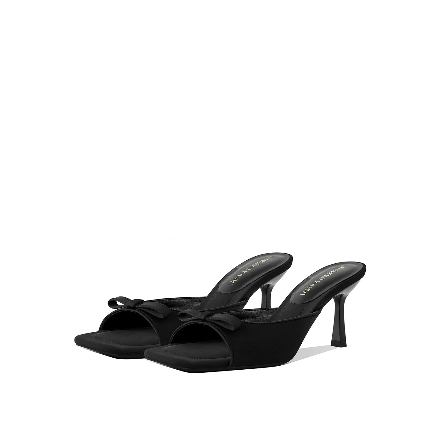 [Готовый склад] Нишевые черные туфли на высоком каблуке, босоножки с бантом, сказочные туфли, новый модный стиль 2025 года для верхней одежды.