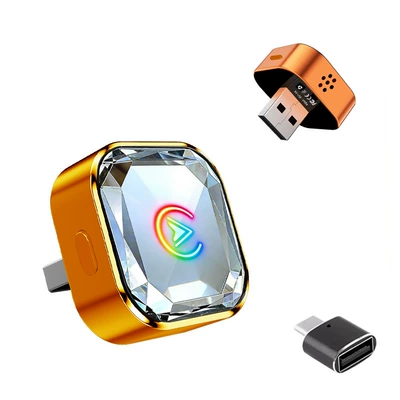 One-click switching wireless CarPlay box Android Auto two-in-one adapter metal upgraded version cross-border (Simsiz CarPlay və Android Auto) - k18-orange-crystal-version-adapter-overseas-version