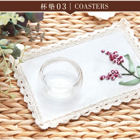 Jin Hao nueva tela de algodón tejido de encaje para platos tapete para platos restaurante creativo tapete posavasos tapete para mesa