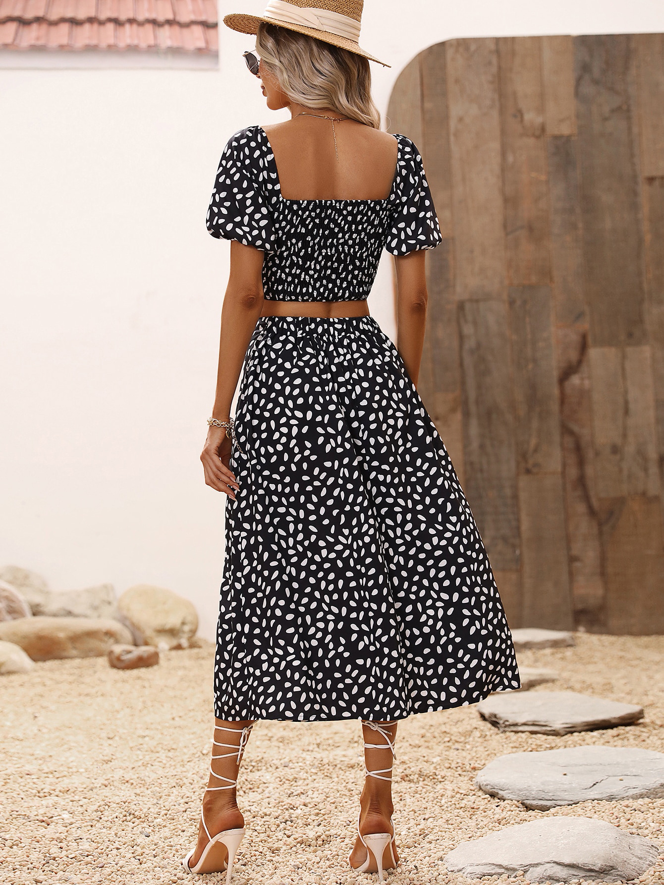 Holiday Beach Date Women's Streetwear Polka Dots Polyester Printing Skirt Co-ord Set Skirt Sets display picture 6