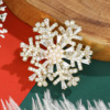 High-end universal cute zirconium, brooch, sophisticated accessory, pin, with snowflakes