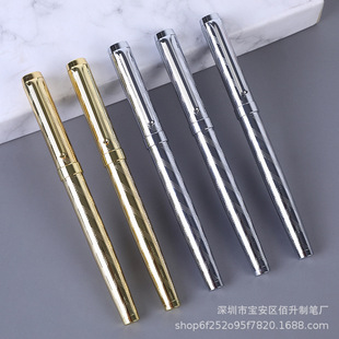 European and American foreign trade metal signature pen electroplating engraved pen body gel pen logo business meeting signature pen in stock