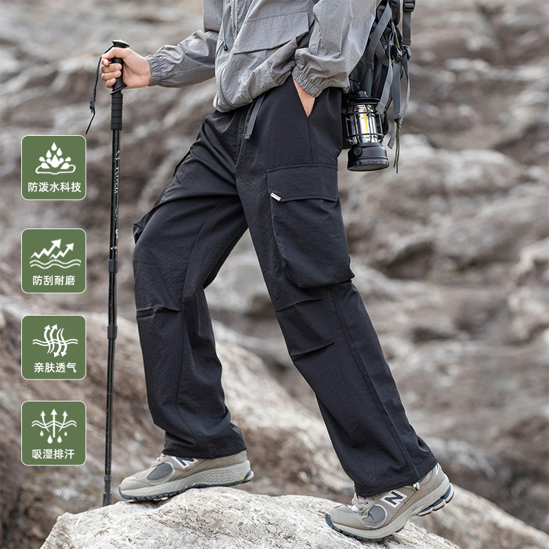 New Spring Waterproof Anti-Wrinkle Water-Repellent Mountain Camping Hiking Couple's Outdoor Cargo Pants for Men