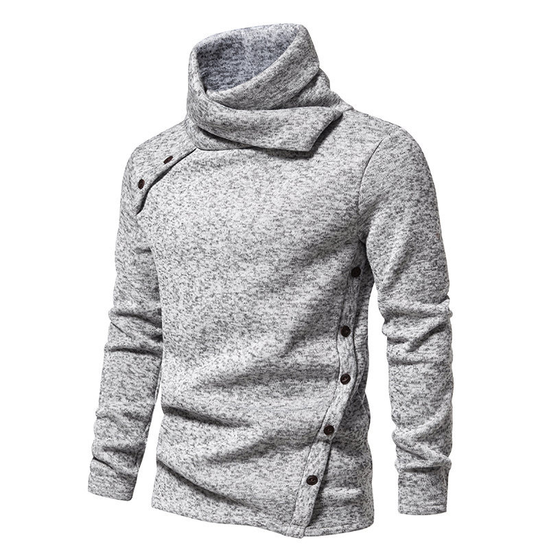 Pull tricoté de style américain pour homme, nouvelle collection automne et hiver, couleur unie, col montant_voghion.com