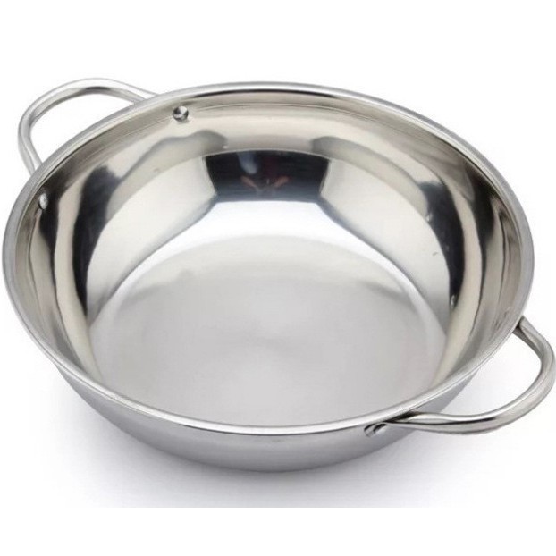Olla de acero inoxidable de grado alimenticio Chuangfa, olla de doble compartimento, olla universal de fondo único para sopa transparente, olla china engrosada para carne/shabu.