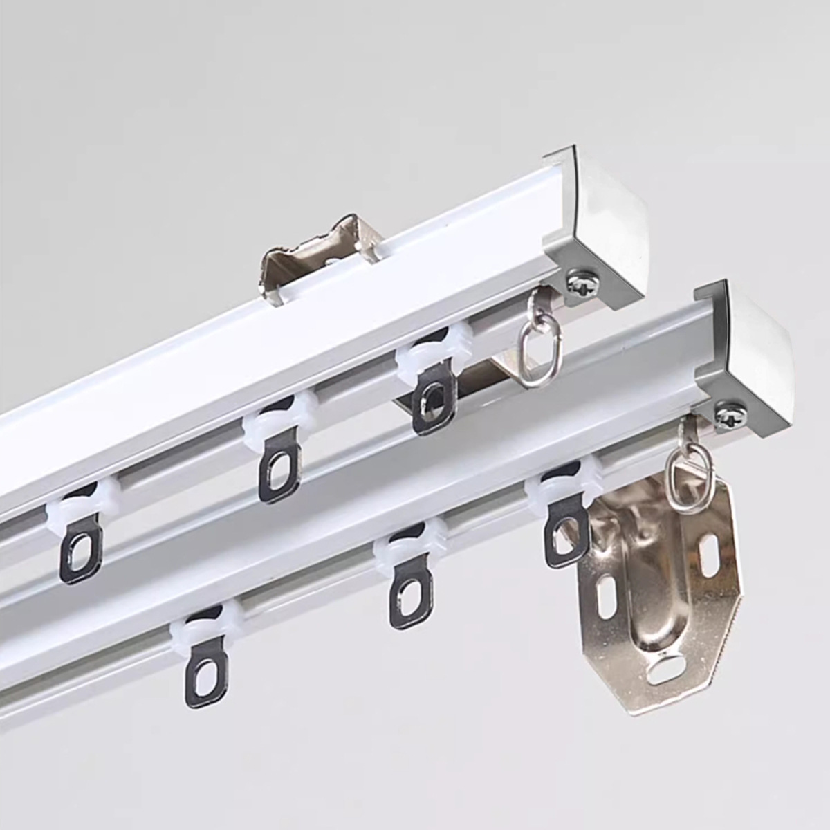 aleación de aluminio gruesa silenciosa cortina galvanizada rieles Roma barra de cortina lateral monorril deslizante Keqiao al por mayor rieles recto