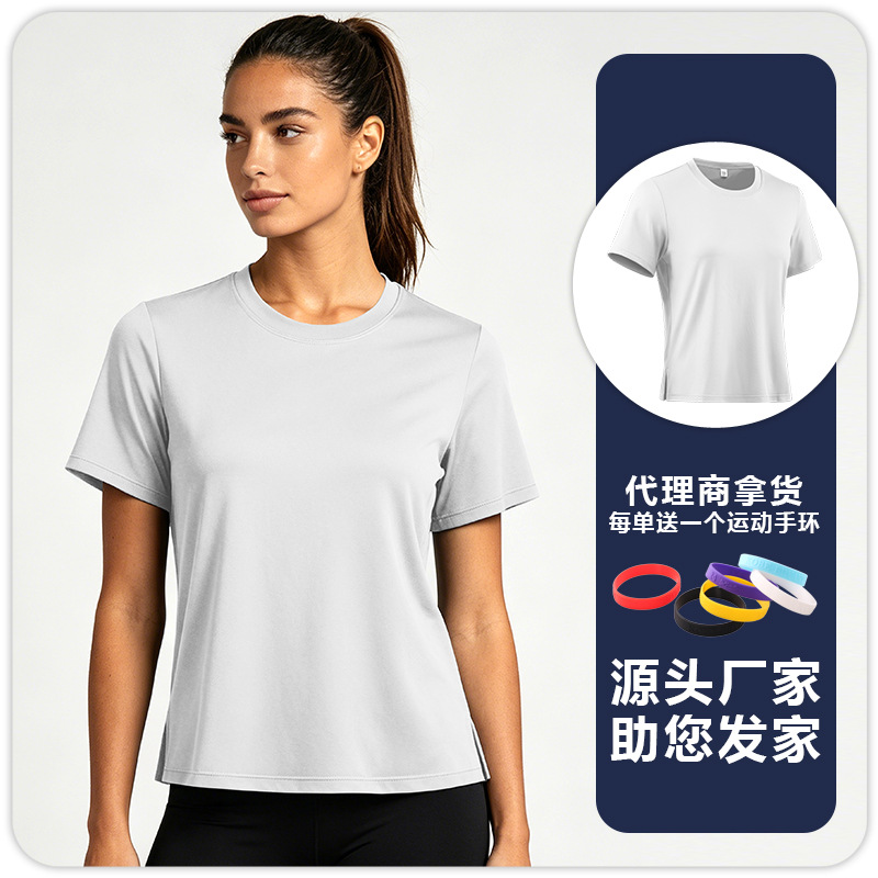 Camiseta Deportiva de Secado Rápido para Mujer F8211, Mezcla de Fibra Química, Transpirable, para Yoga y Gimnasio image 7