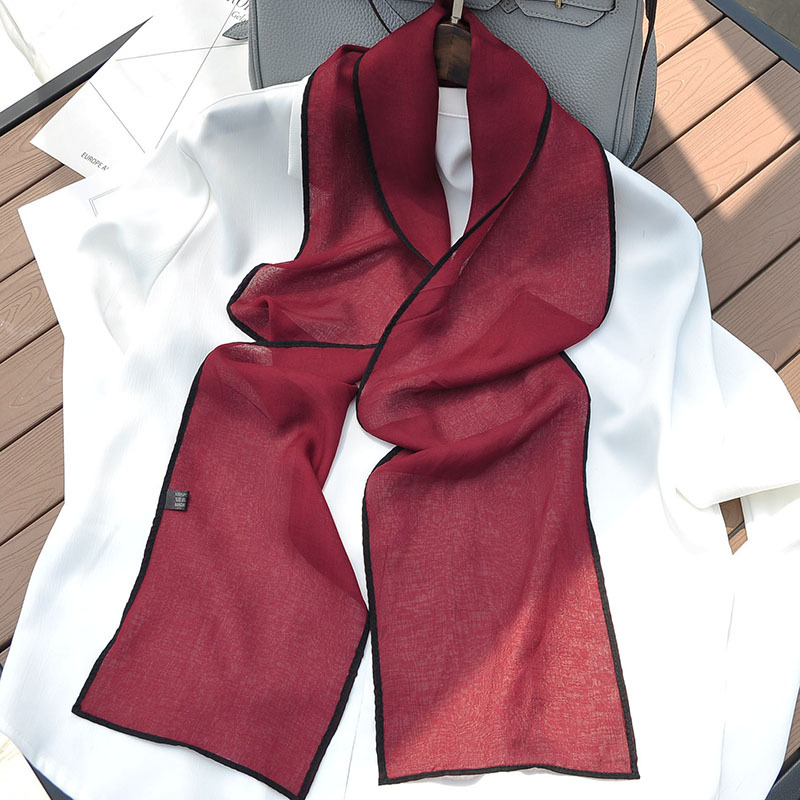 Buñuelo de seda sólida pequeña banda larga ligera Tiansil correa de cabello correa de cabello correa