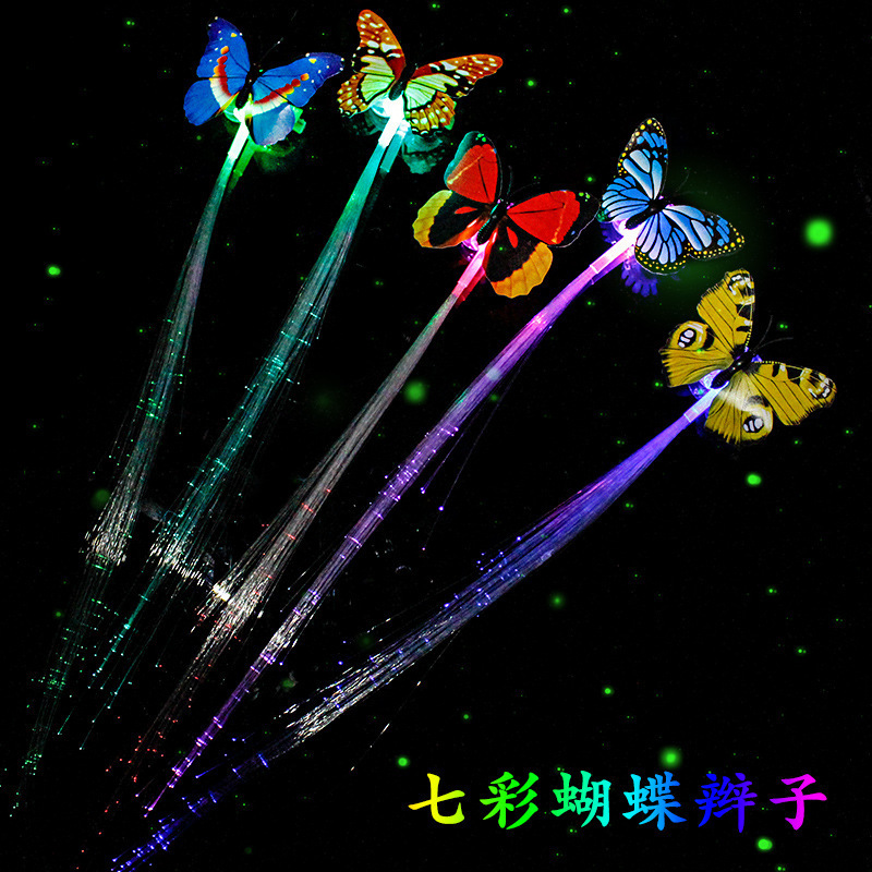 Summer Night Market Popular Luminous Children's Toys Entrepreneurship Stall Supply Wholesale Luminous Bow Braids