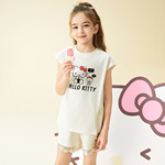 HelloKitty凯蒂猫女童夏季两件套2024新款棉无袖儿童套装