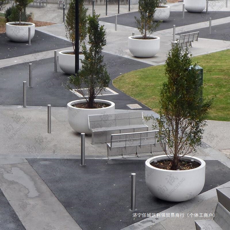Fiberglass Flower Pots, Outdoor Round Floor-Standing Large Flower Pots, Indoor Shopping Mall Flower Pots, Square Decorative Flower Containers, Flower Arrangement Sets